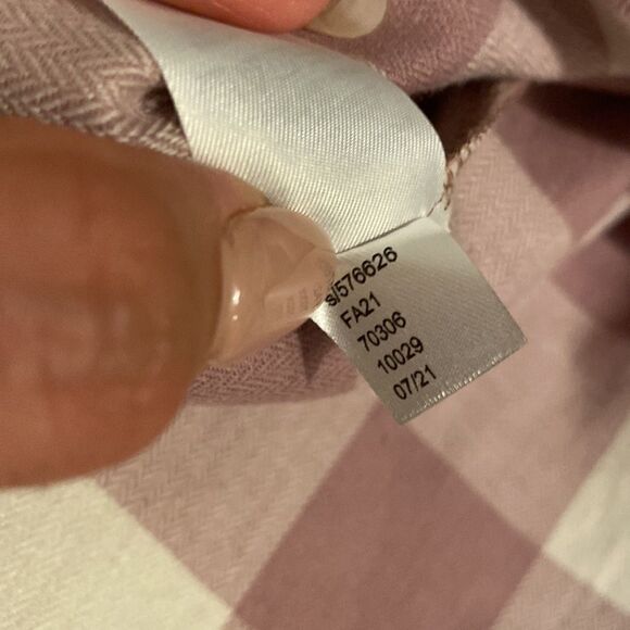 NWT The Loft Mauve Checkered Long Sleeve Button Up Flannel Shirt - Picture 9 of 12